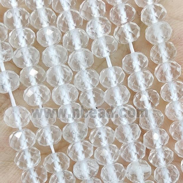 Natural Clear Quartz Beads Faceted Rondelle