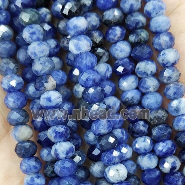 Natural Blue Sodalite Beads Faceted Rondelle