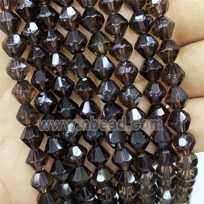 Natural Smoky Quartz Bicone Beads