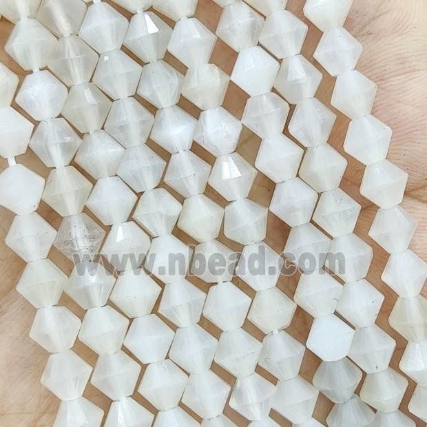 Natural White Moonstone Biecoe Beads