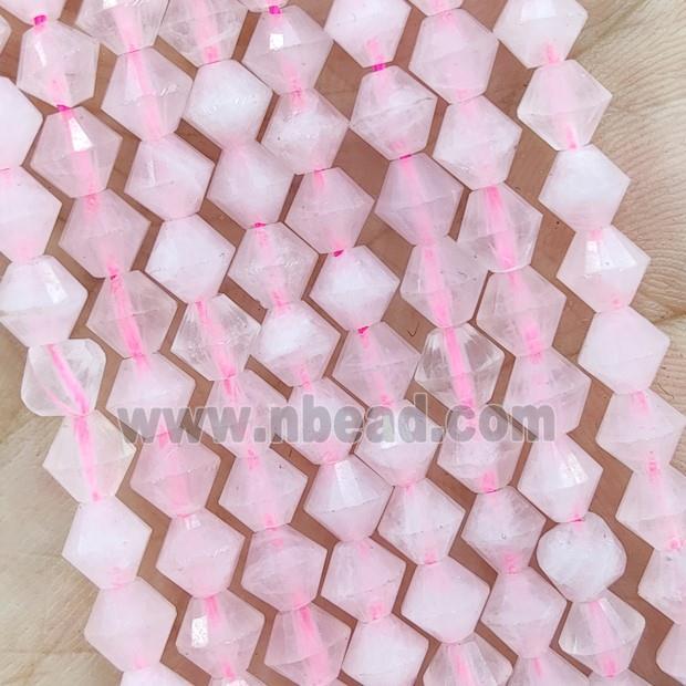 Natural Rose Quartz Beads Bicone Pink