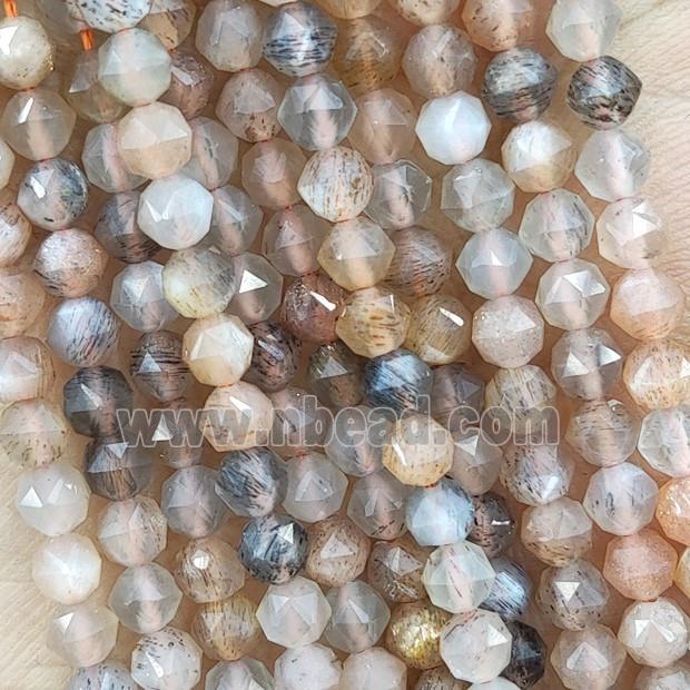 Mixed Moonstone Beads Cut Round Tiny