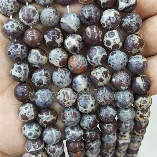 Natural Ocean Jasper Beads Coffee Asteroid Smooth Round