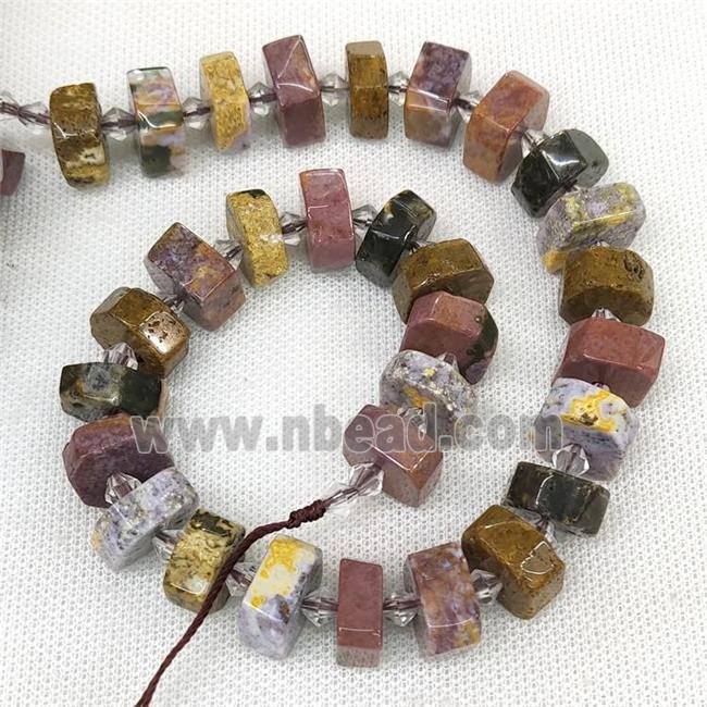 Natural Ocean Agate Heishi Beads Cut Multicolor