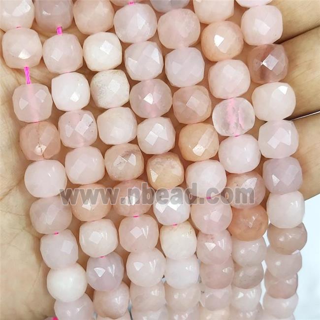 Natural Pink Aventurine Beads Faceted Cube