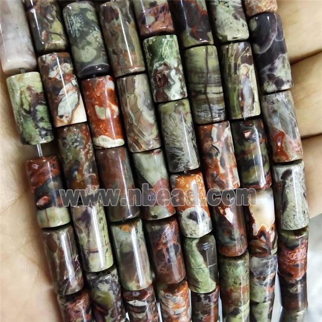 Natural Ocean Jasper Beads Tube Multicolor