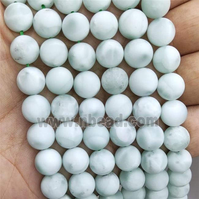 Natural Snowflake Angelite Beads Green Matte Round