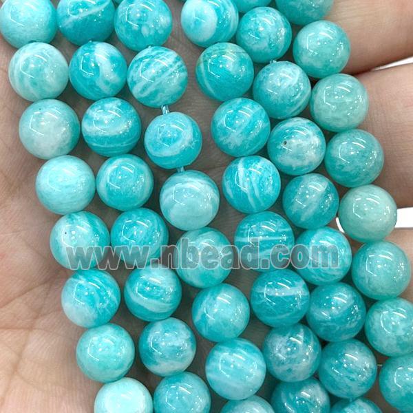 Natural Green Amazonite Beads Smooth Round