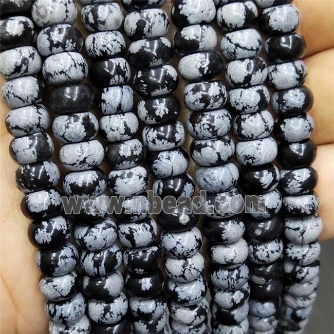 Natural Snowflake Jasper Beads Smooth Rondelle