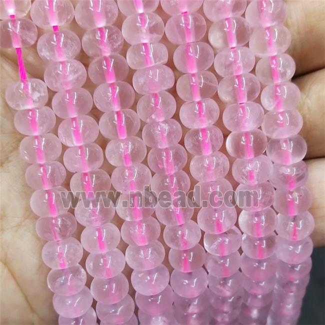 Natural Rose Quartz Beads Smooth Rondelle