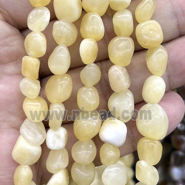 Yellow Jade Chip Beads Freeform