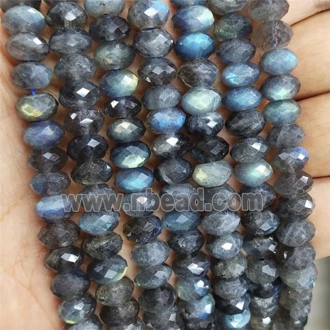 Natural Labradorite Beads Faceted Rondelle AA-Grade