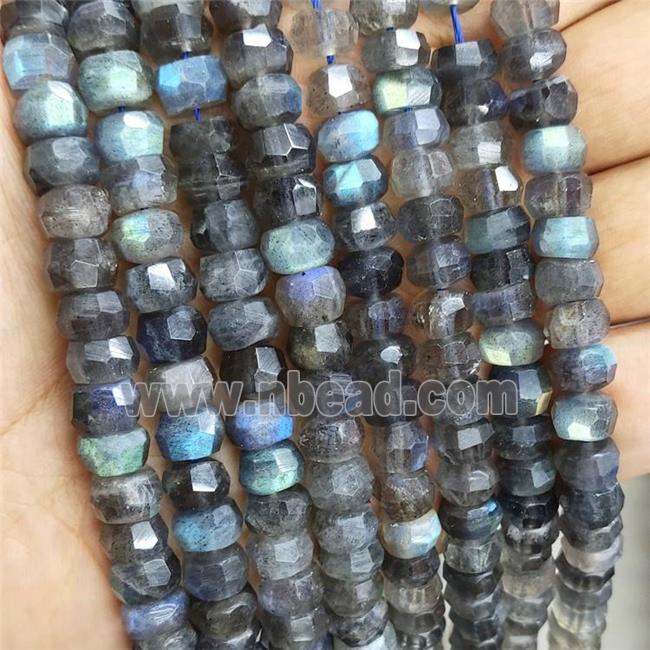 Natural Labradorite Beads Faceted Rondelle AA-Grade