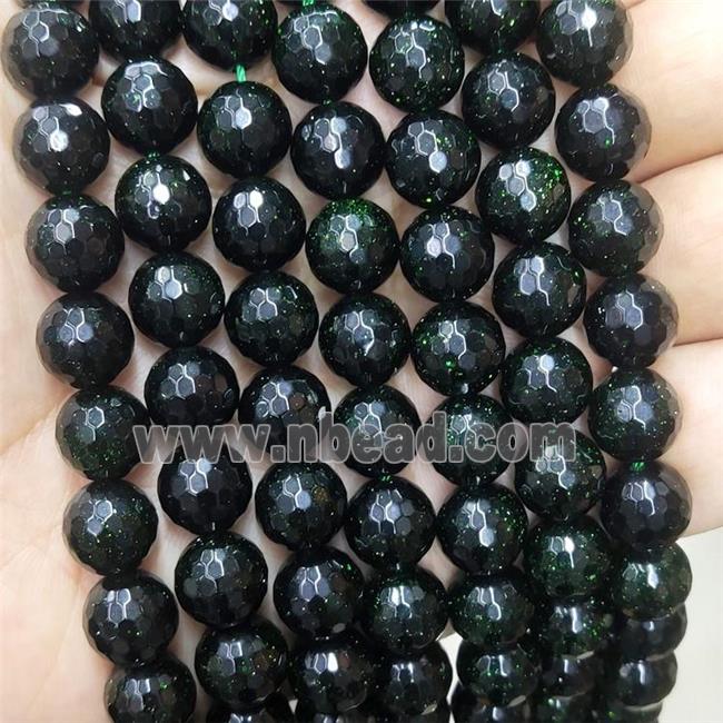 Green Sandstone Beads Faceted Round