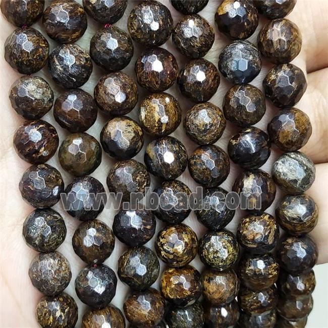 Natural Bronzite Beads Faceted Round