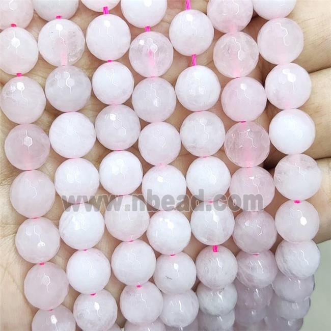 Natural Pink Rose Quartz Beads Faceted Round