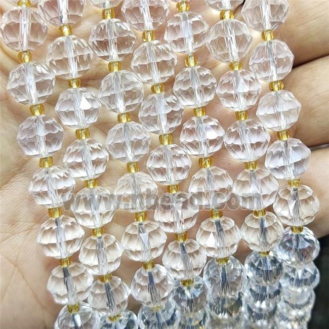 Natural Clear Quartz Beads Cut Rondelle