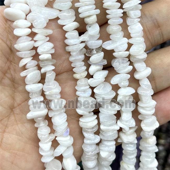 Natural White Moonstone Chips Beads Freeform