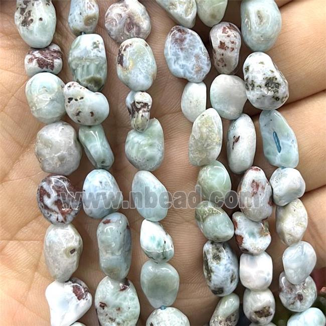 Natural Larimar Chips Beads Blue Freeform