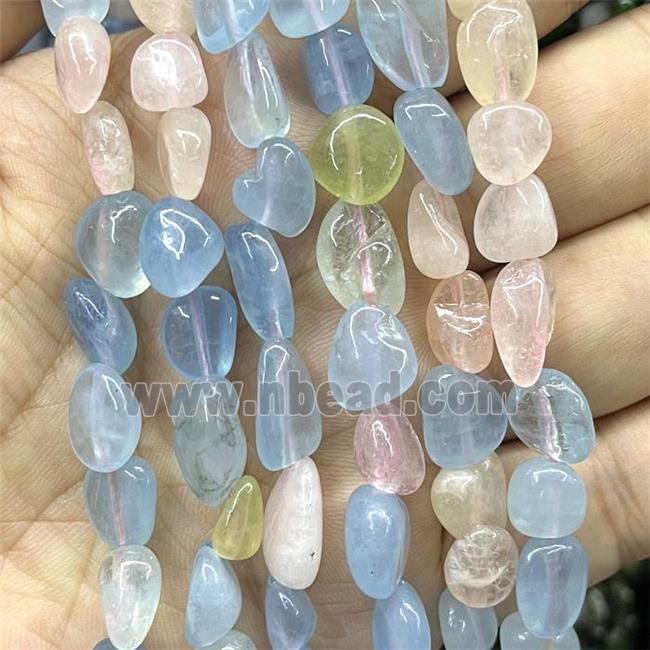 Morganite Chips Beads Multicolor Freeform