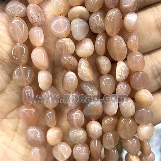 Peach Sunstone Chips Beads Freeform