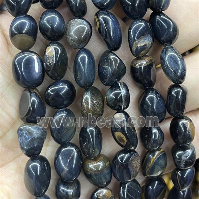 Blue Tiger Eye Stone Chips Beads Freeform