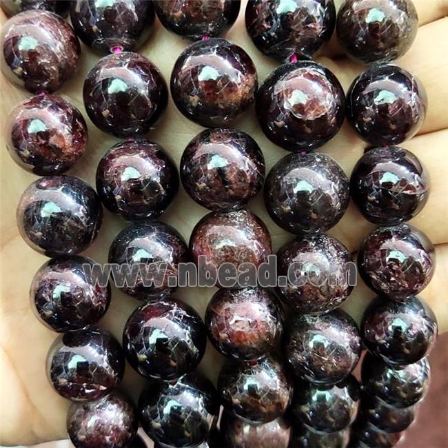 Natural Garnet Beads DarkRed Smooth Round