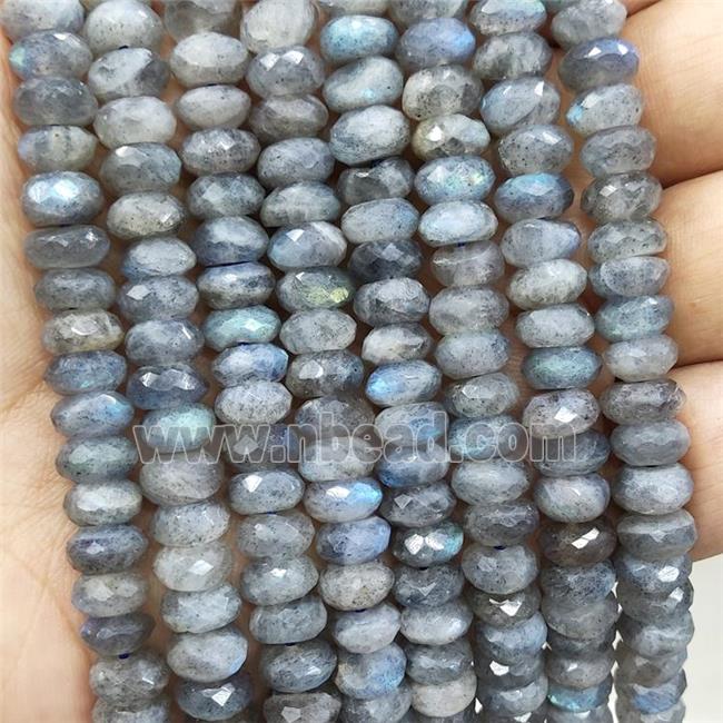 Natural Labradorite Beads Faceted Rondelle AA-Grade