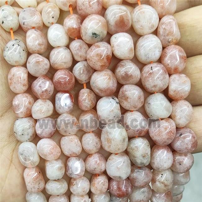 Natural Peach Sunstone Chips Beads Freeform