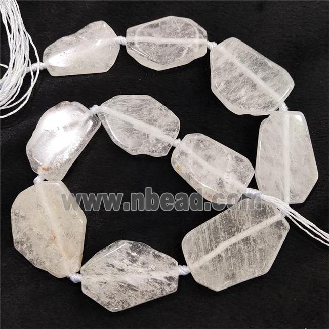 Natural Clear Quartz Slice Beads Freeform