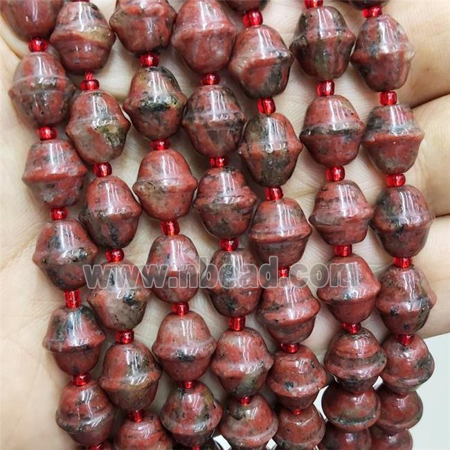 Natural Red Sesame Jasper Beads Bicone