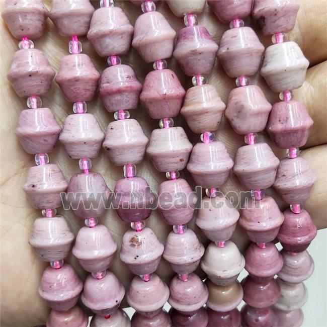 Pink Wood Lace Jasper Beads Bicone