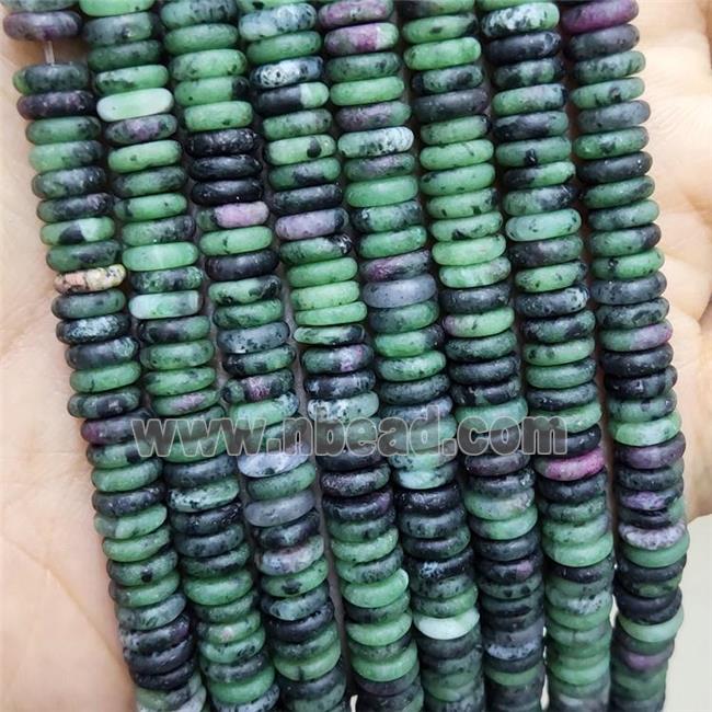 Ruby Zoisite Heishi Beads Matte