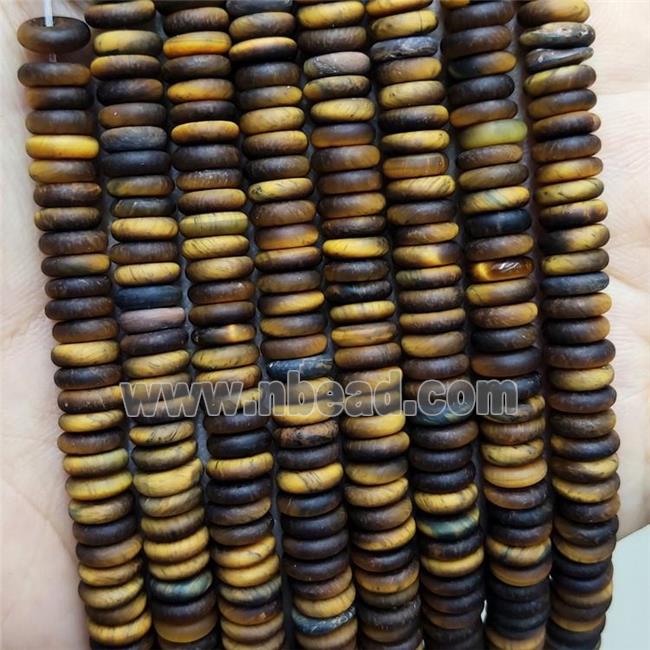 Natural Tiger Eye Stone Heishi Beads Matte