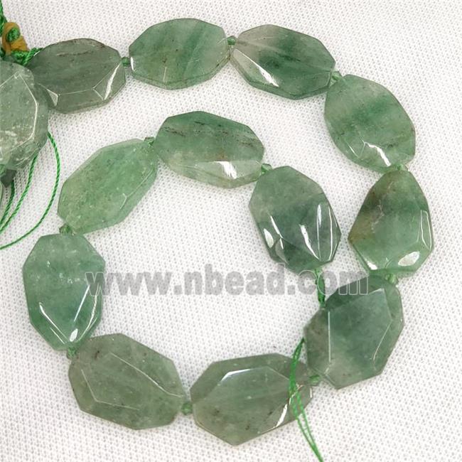 Natural Green Strawberry Quartz Slices Beads