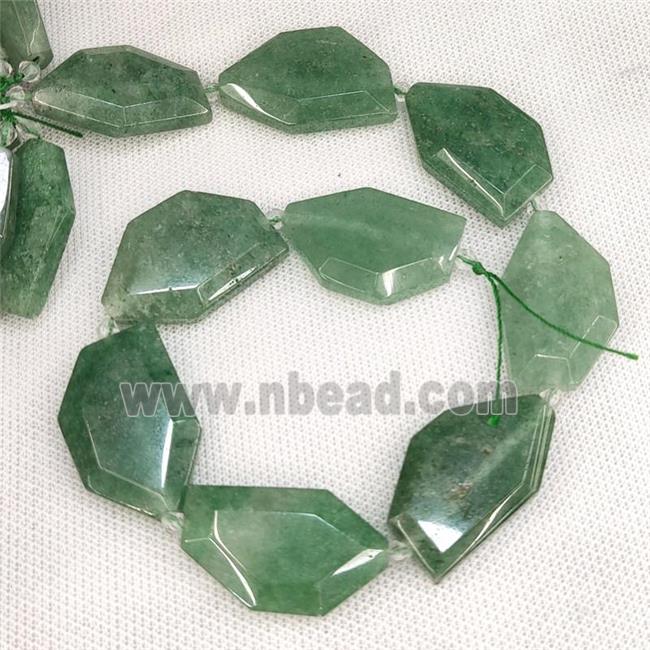 Natural Green Strawberry Quartz Slice Beads