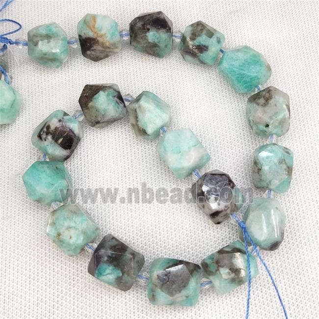 Natural Green Amazonite Nugget Beads B-Grade Freeform Treated