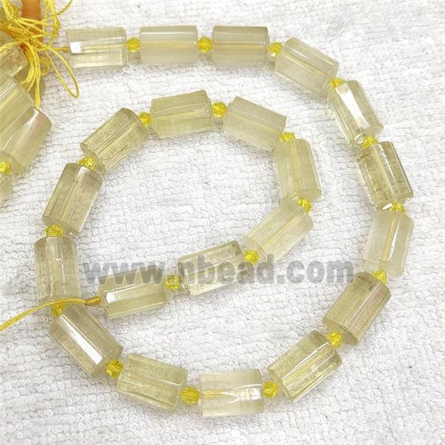 Natural Lemon Quartz Column Beads