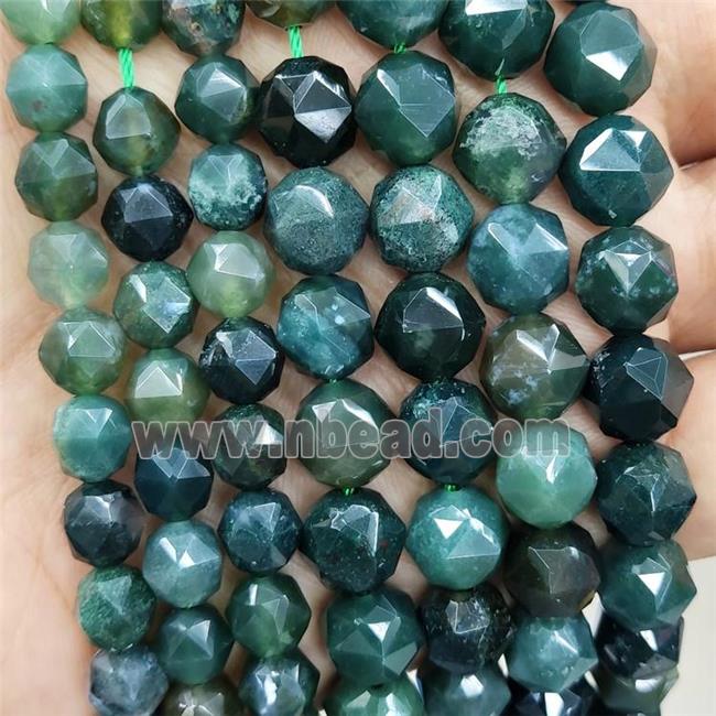 Natural Moss Agate Beads Green Round Cut