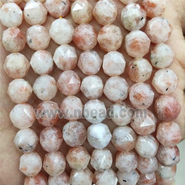 Natural Gold Peach Sunstone Beads Cut Round