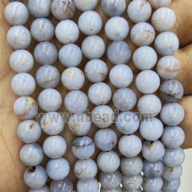 Blue Calcite Beads Smooth Round