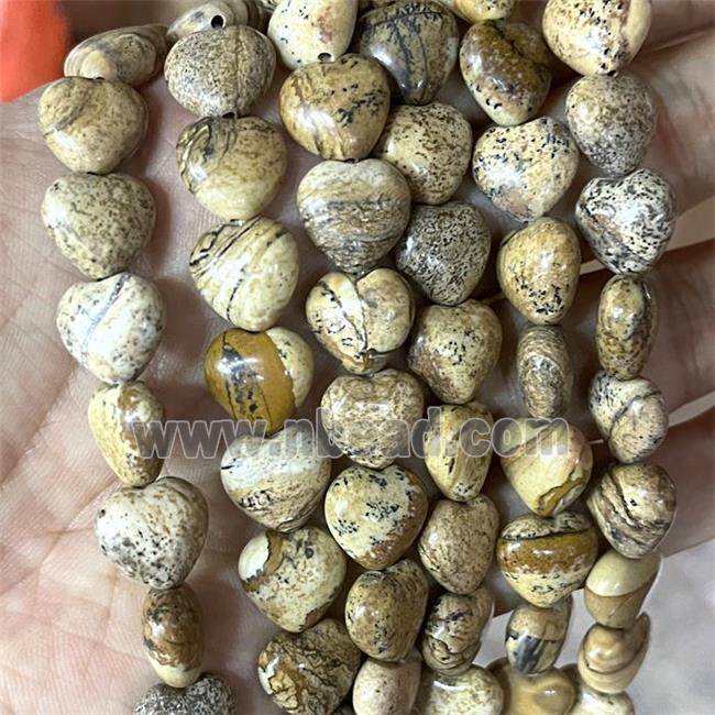 Picture Jasper Heart Beads