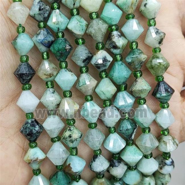 Natural Chrysocolla Beads Green Bicone