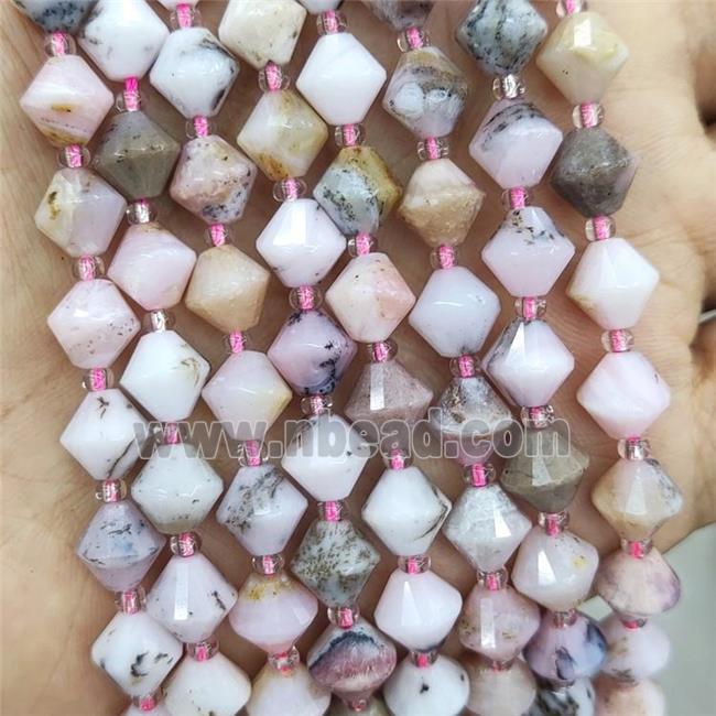 Natural Pink Opal Bicone Beads