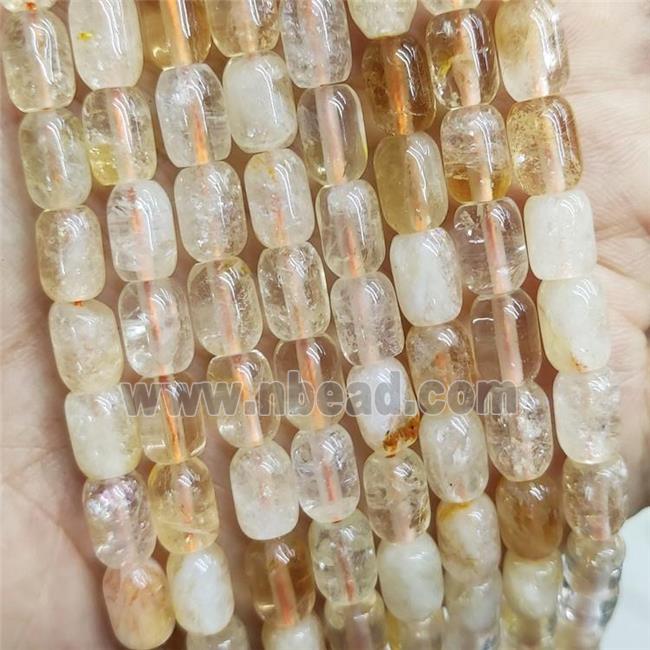 Natural Citrine Barrel Beads Yellow