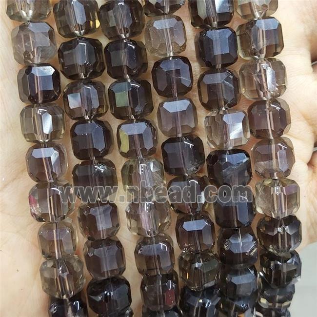 Smoky Quartz Beads Faceted Cube