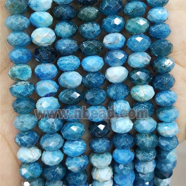 Natural Blue Apatite Beads A-Grade Faceted Rondelle