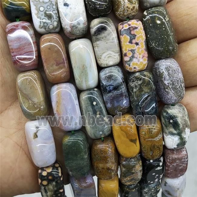 Natural Ocean Agate Cuboid Beads Multicolor