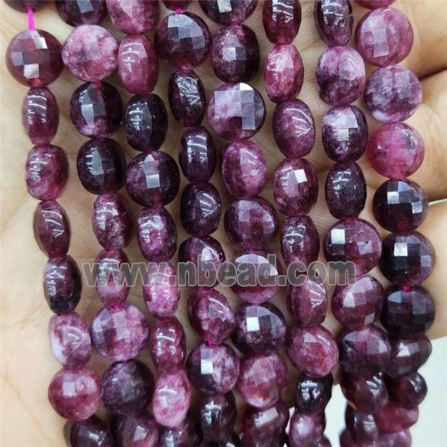 Fuchsia Jade Beads Dye Faceted Circle