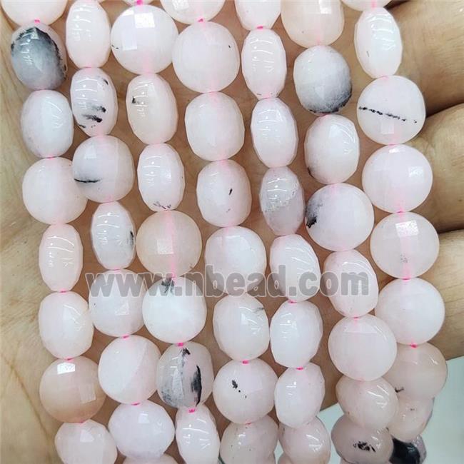 Pink Jade Beads Dye Faceted Circle